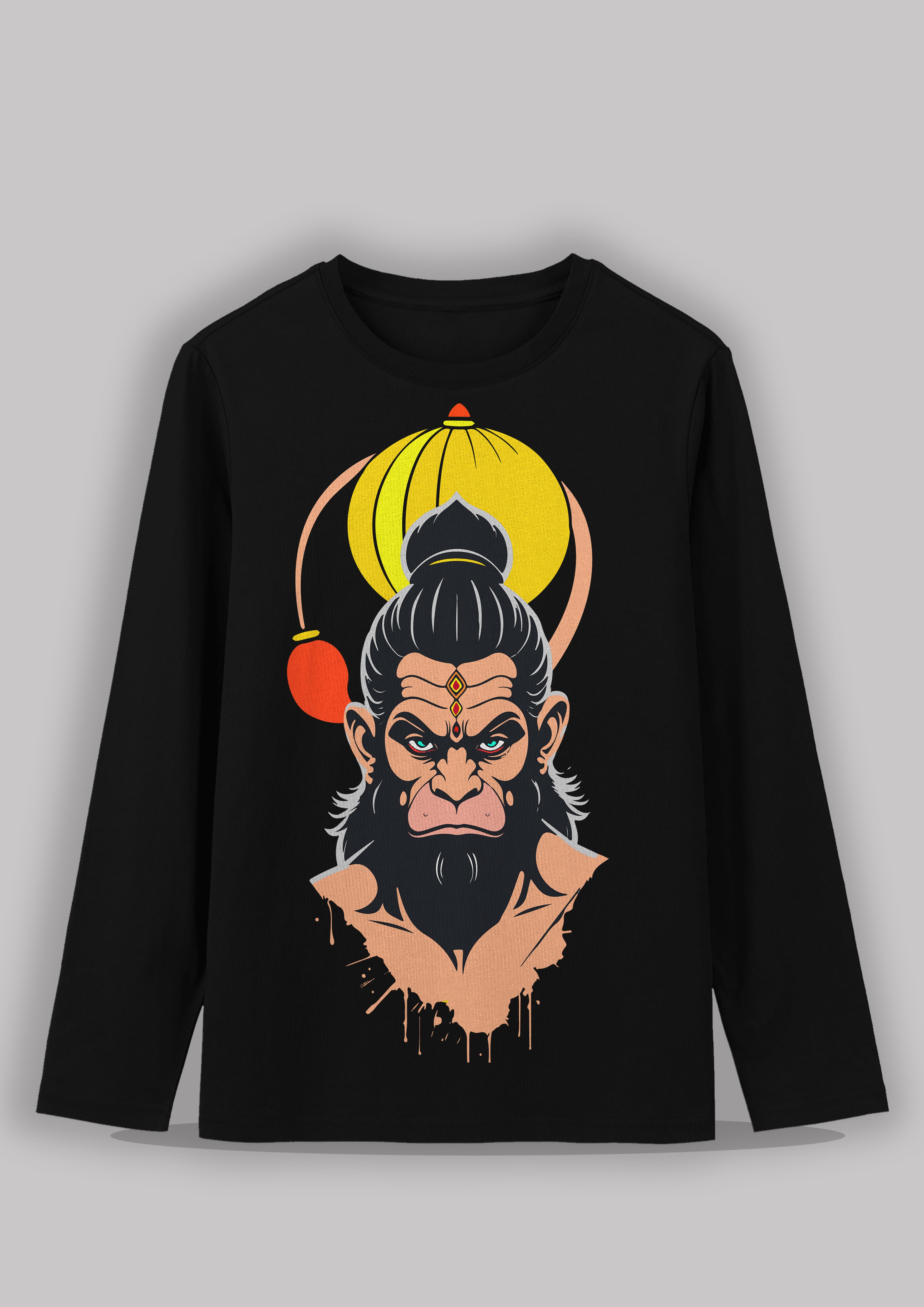 Joy Hanuman Bengali Printed Full Sleeve Premium Cotton Unisex T-shirt