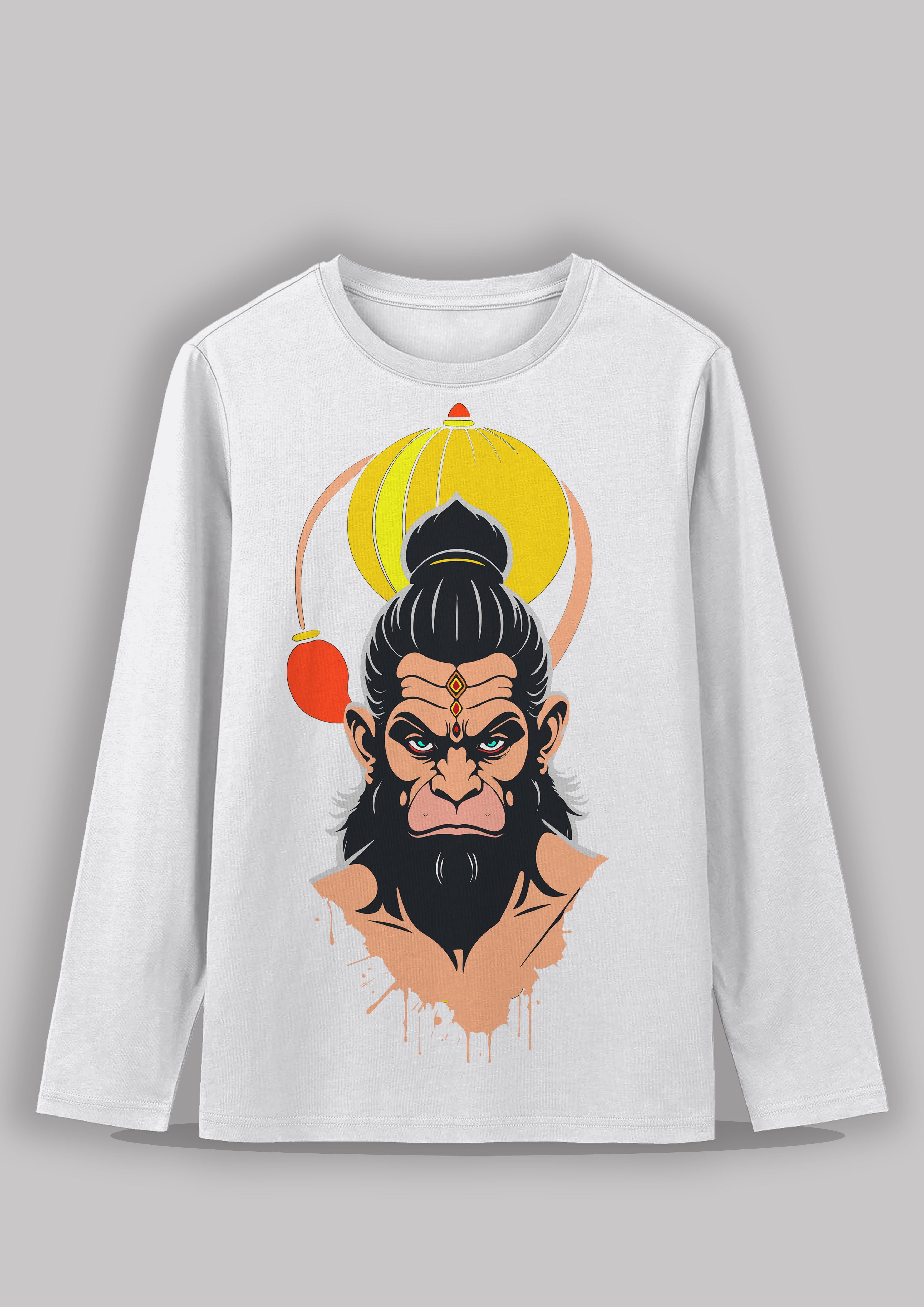 Joy Hanuman Bengali Printed Full Sleeve Premium Cotton Unisex T-shirt