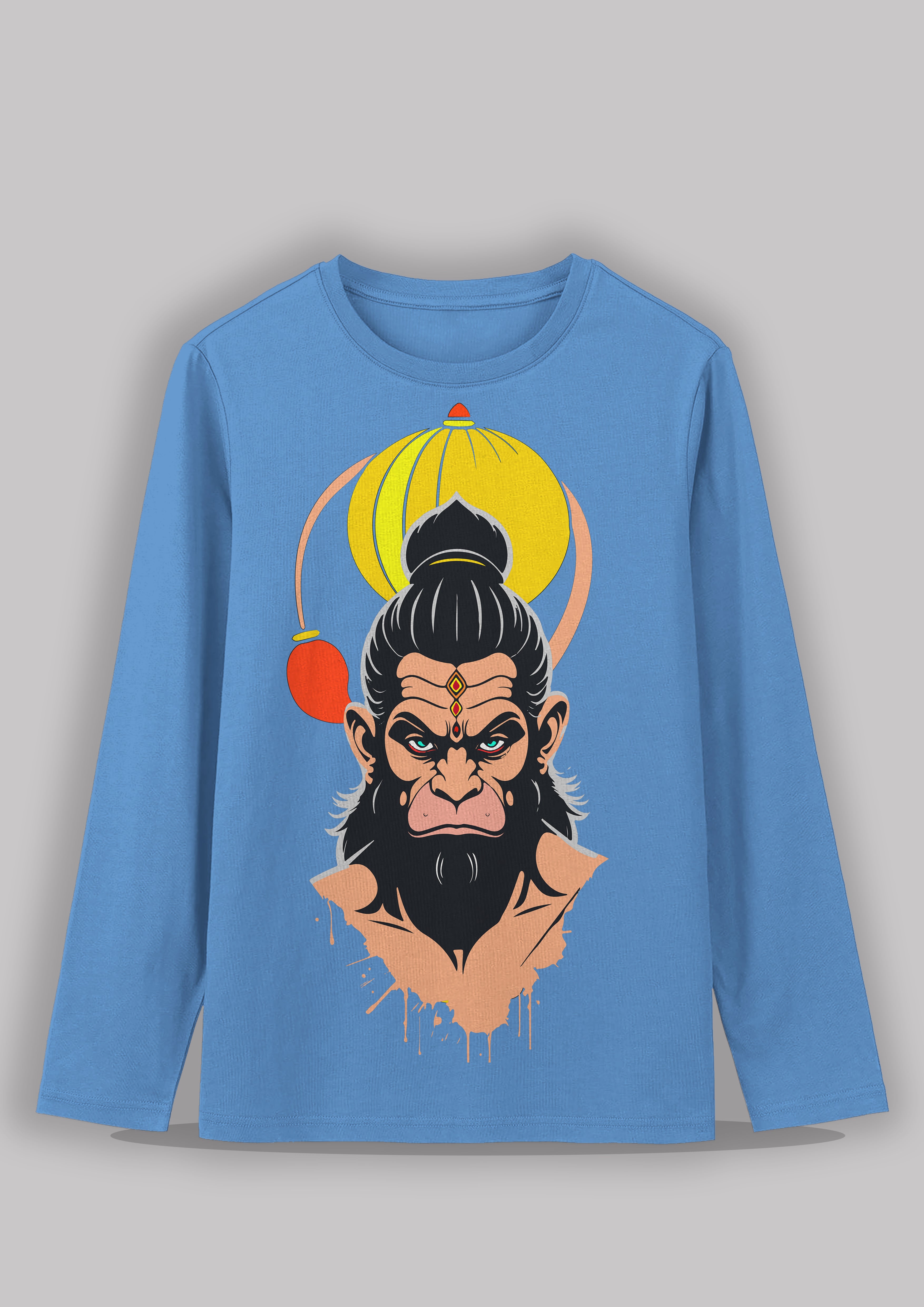 Joy Hanuman Bengali Printed Full Sleeve Premium Cotton Unisex T-shirt