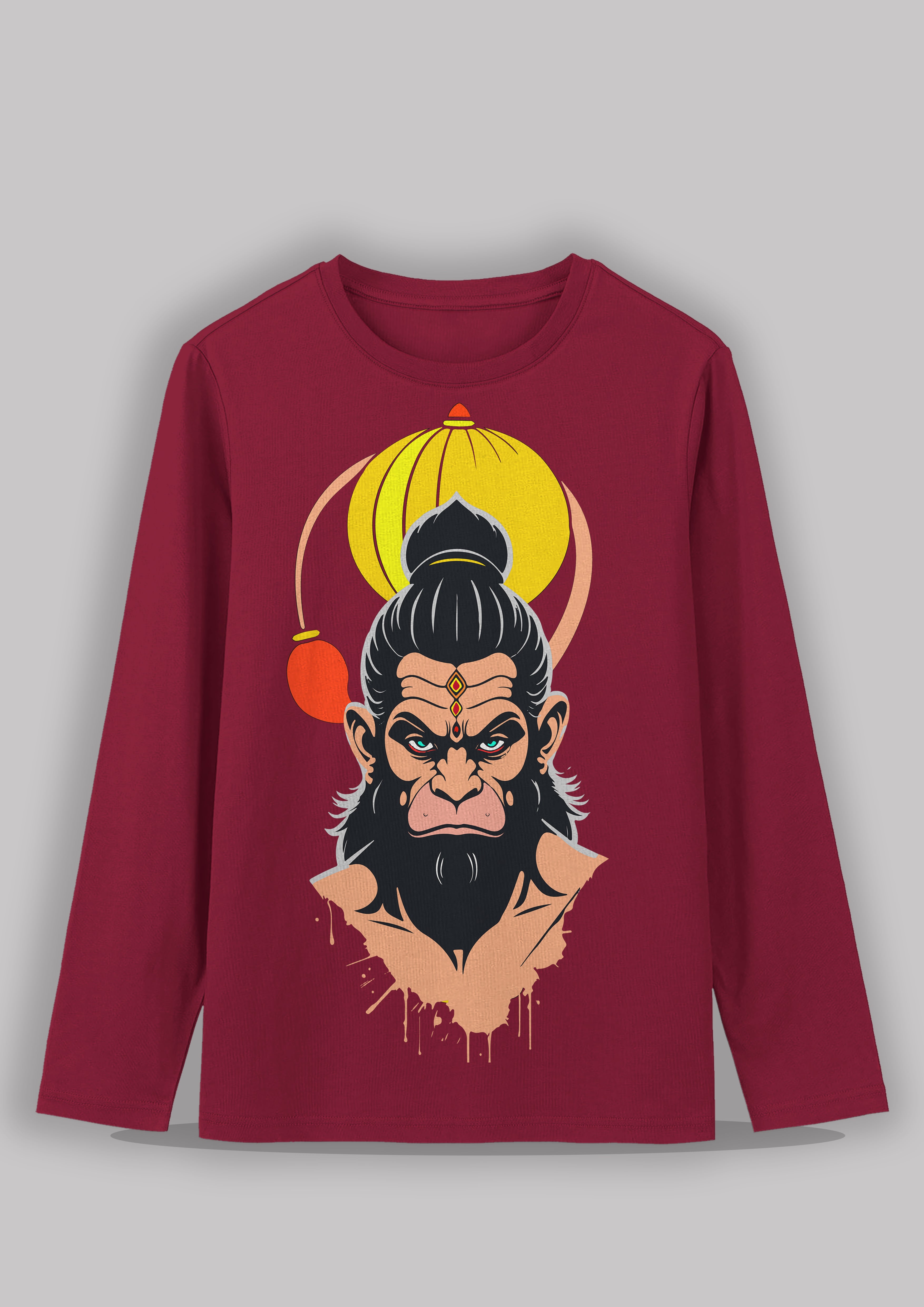 Joy Hanuman Bengali Printed Full Sleeve Premium Cotton Unisex T-shirt