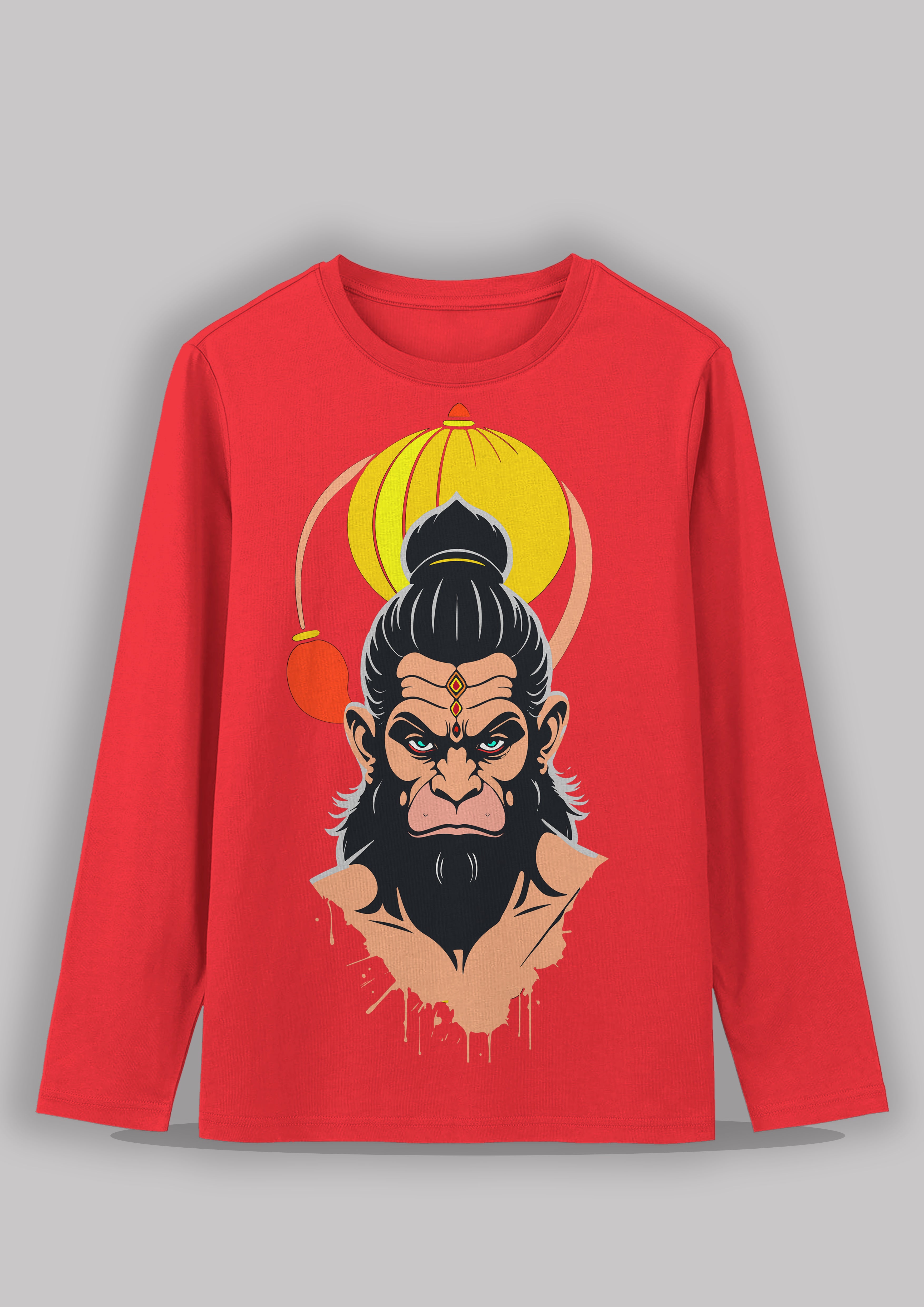 Joy Hanuman Bengali Printed Full Sleeve Premium Cotton Unisex T-shirt