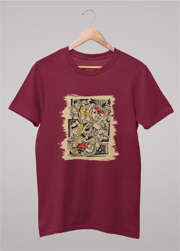 Ma Durga bengali Printed Half Sleeve Premium Cotton Unisex T-shirt