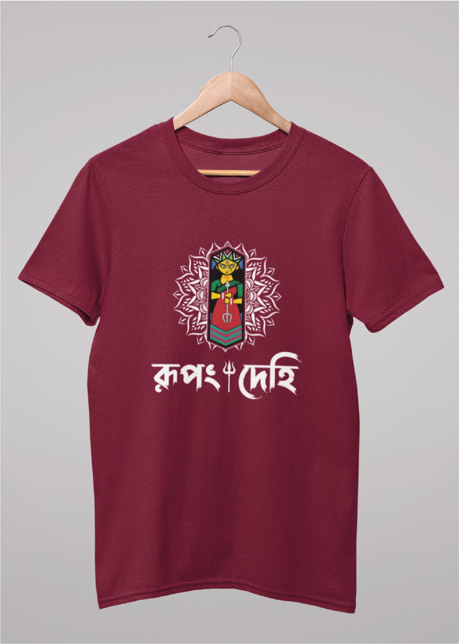 Rupang Dehi bengali Printed Half Sleeve Premium Cotton Unisex T-shirt