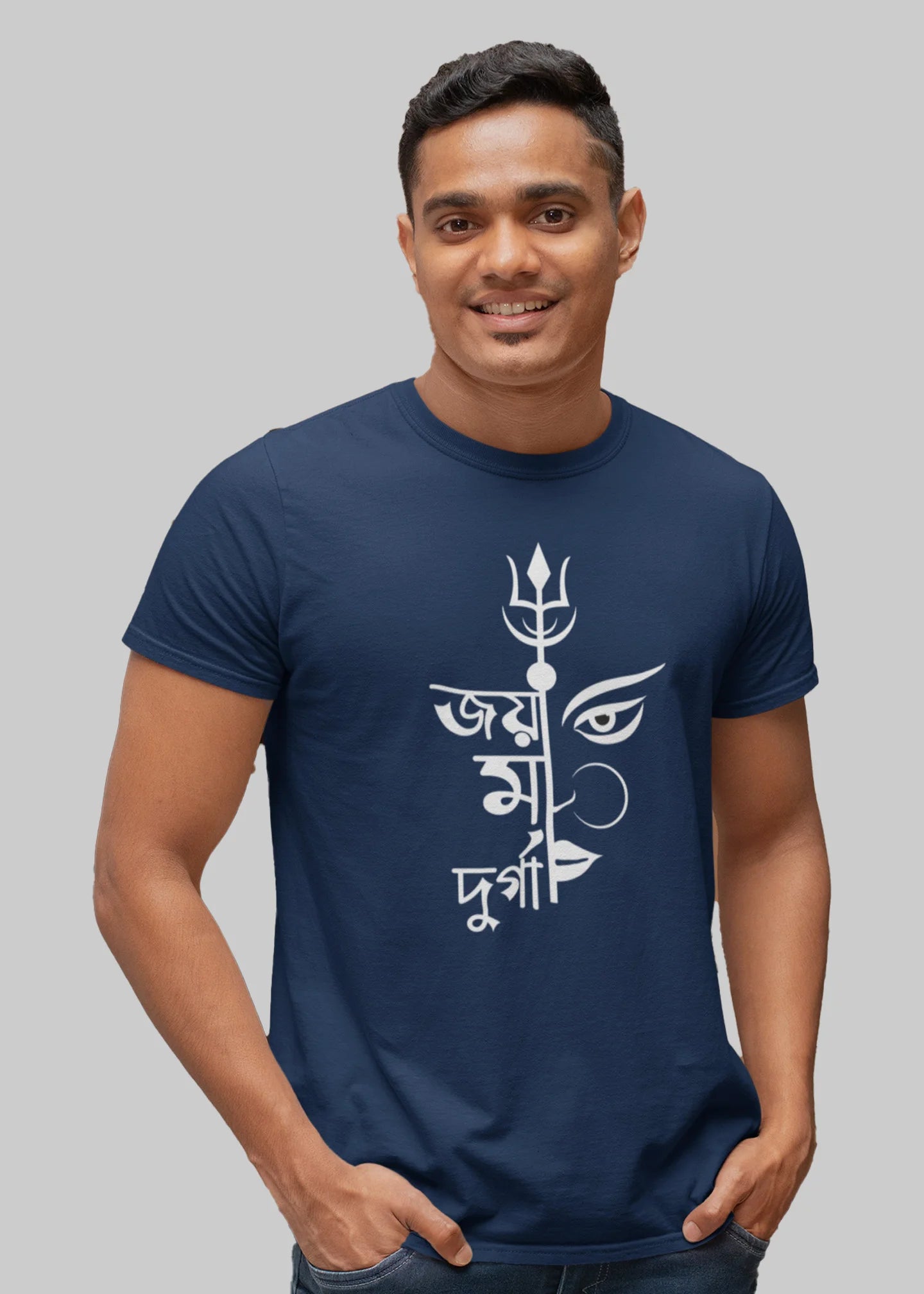 Joy Ma Durga bengali Printed Half Sleeve Premium Cotton T-shirt