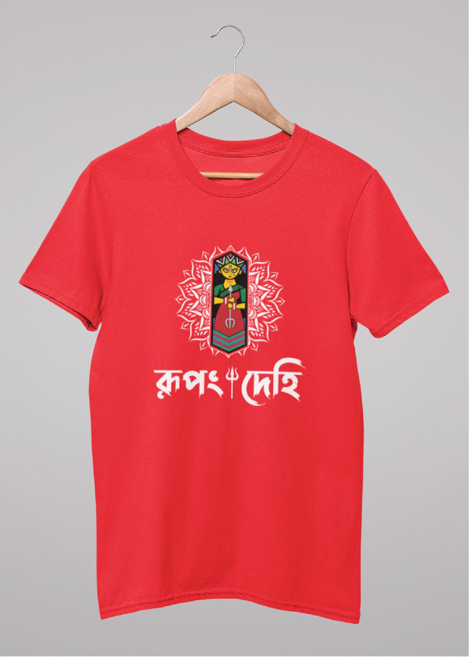 Rupang Dehi bengali Printed Half Sleeve Premium Cotton Unisex T-shirt