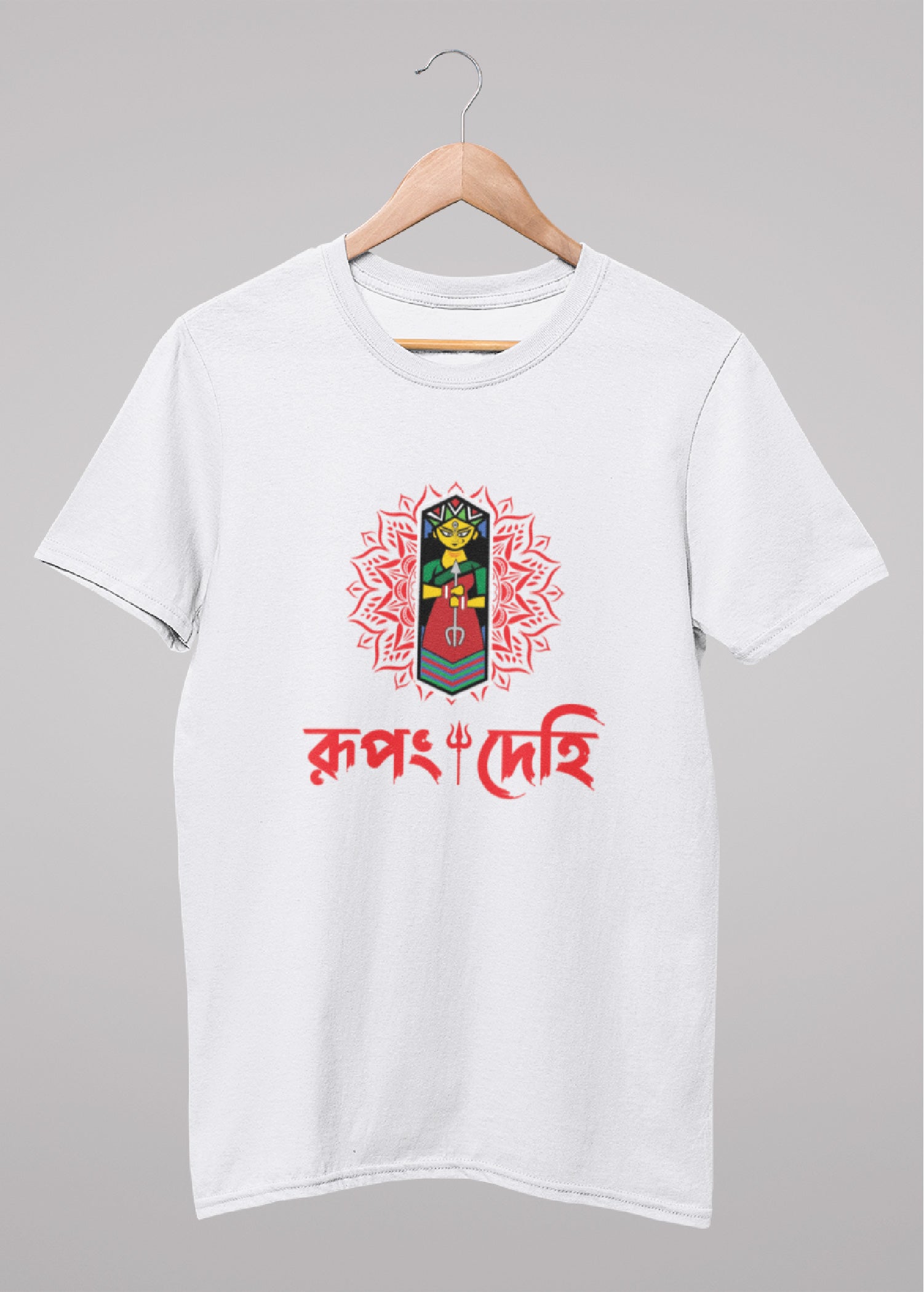 Rupang Dehi bengali Printed Half Sleeve Premium Cotton Unisex T-shirt