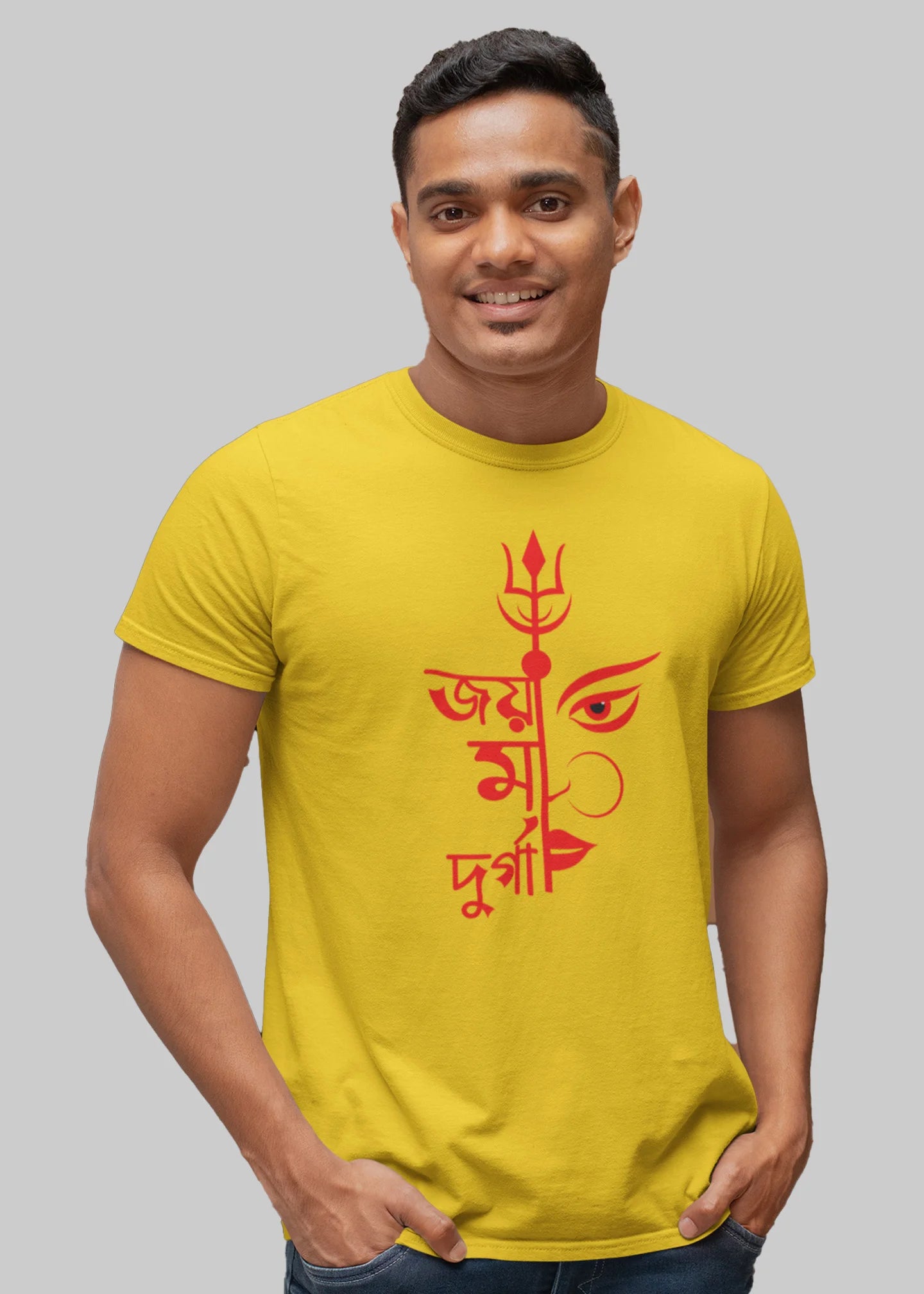 Joy Ma Durga bengali Printed Half Sleeve Premium Cotton T-shirt