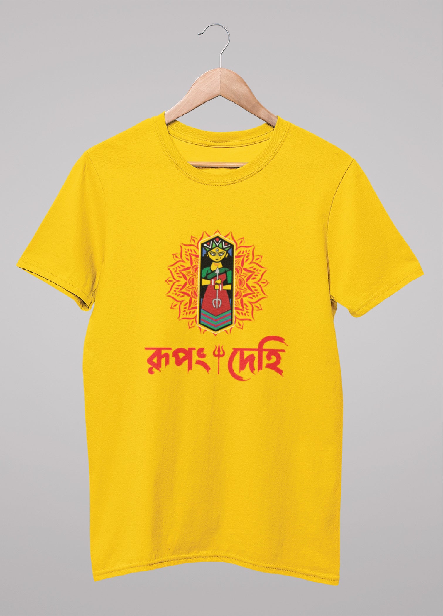 Rupang Dehi bengali Printed Half Sleeve Premium Cotton Unisex T-shirt