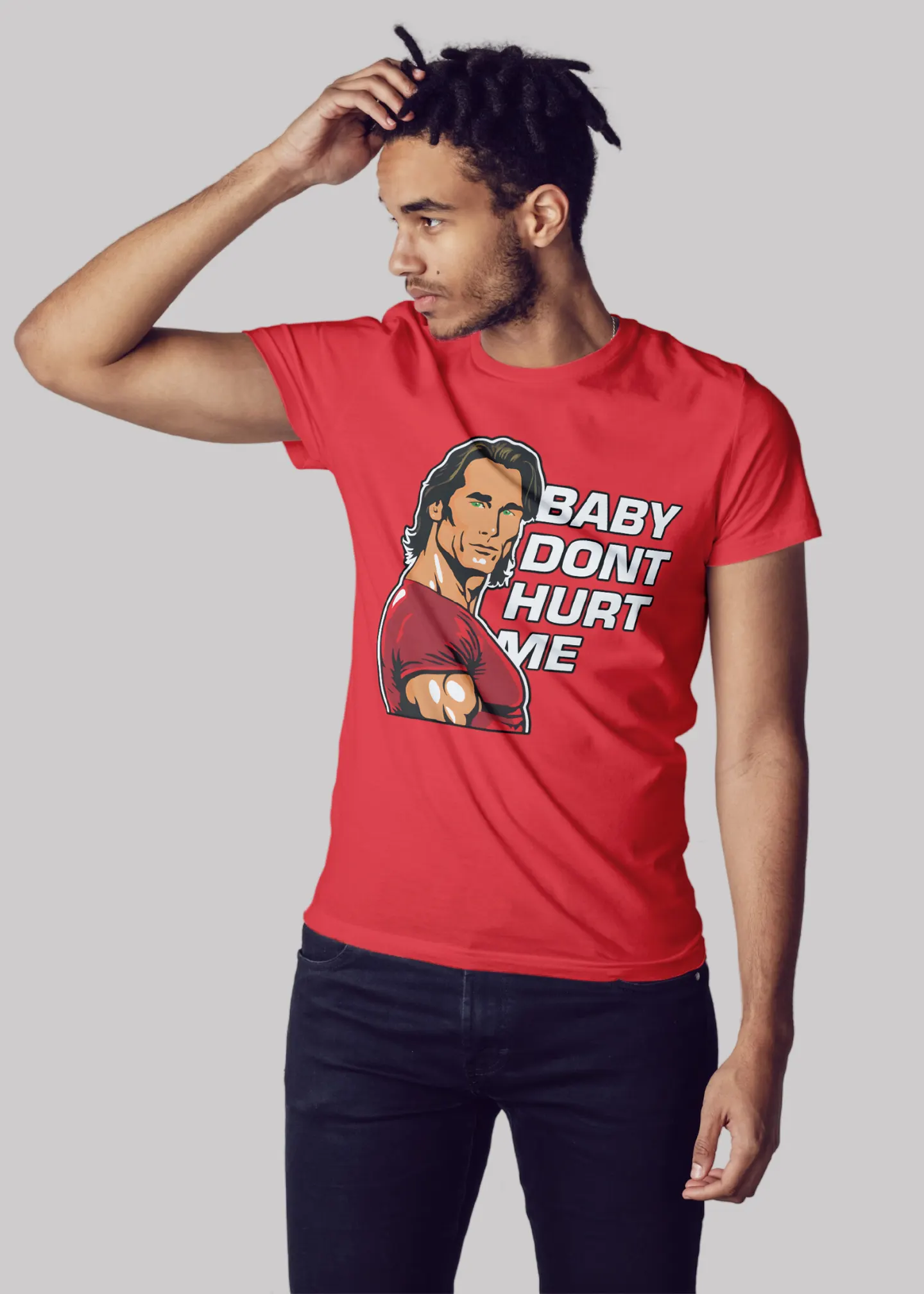 Baby don't hurt me Premium Cotton Unisex T-shirt - Image 2