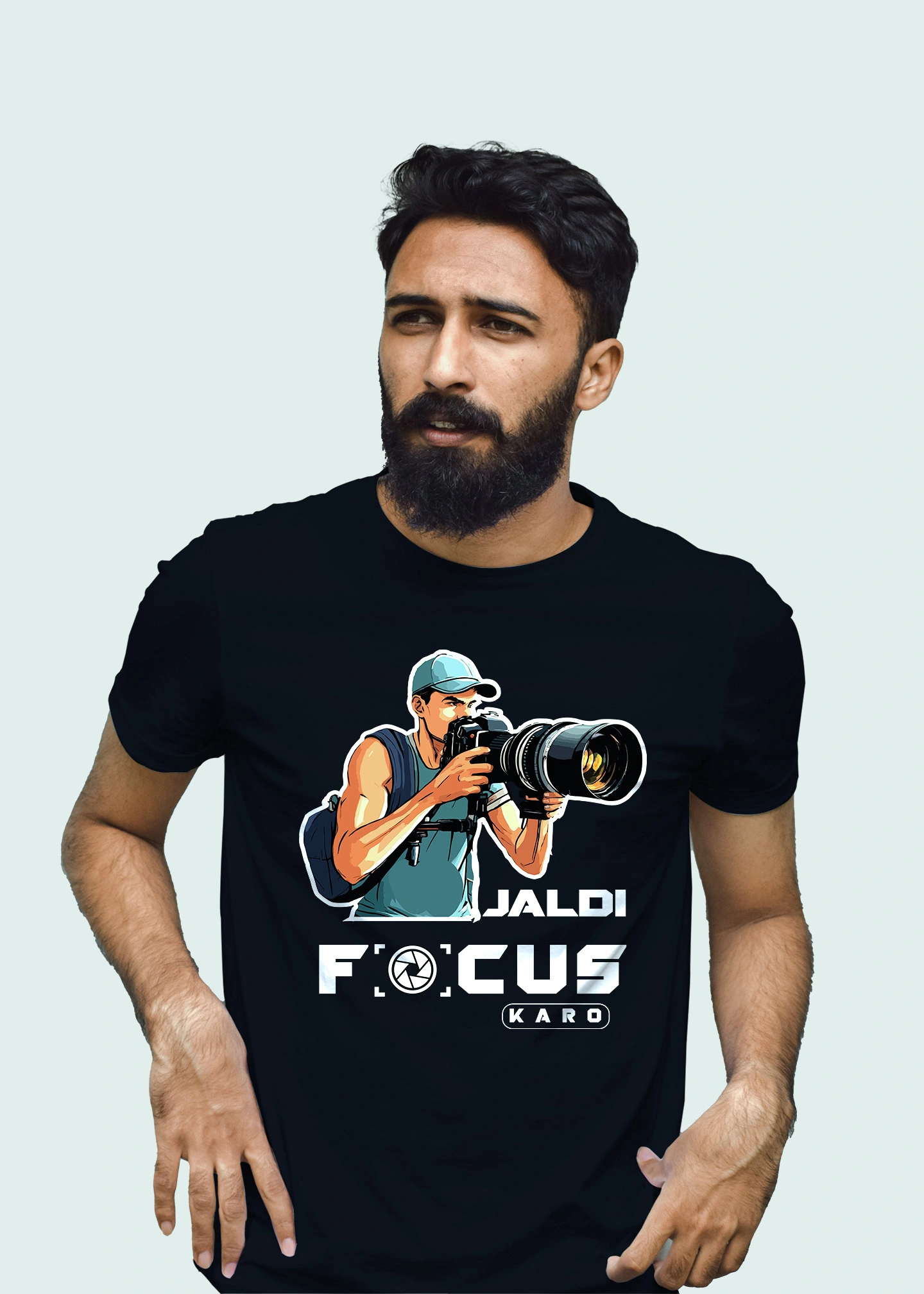 Camera man jaldi focus karo premium cotton unisex t shirts - Image 3