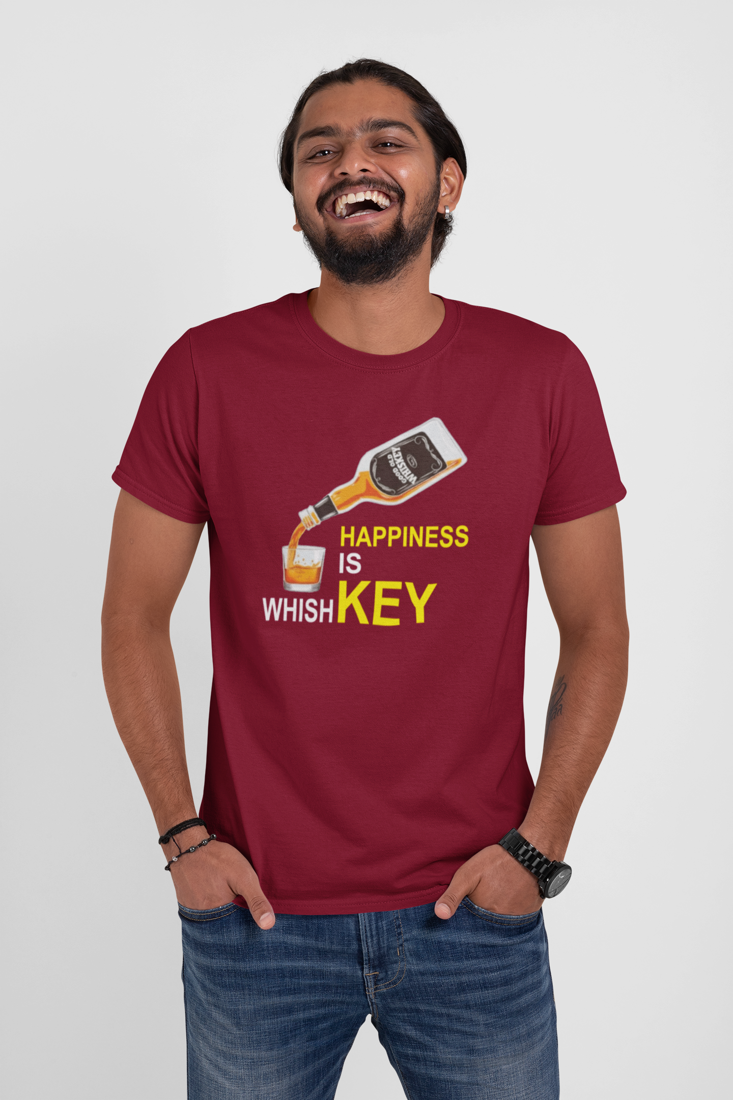 Happiness is whishkey premium cotton unisex t shirts On Sale - Image 15
