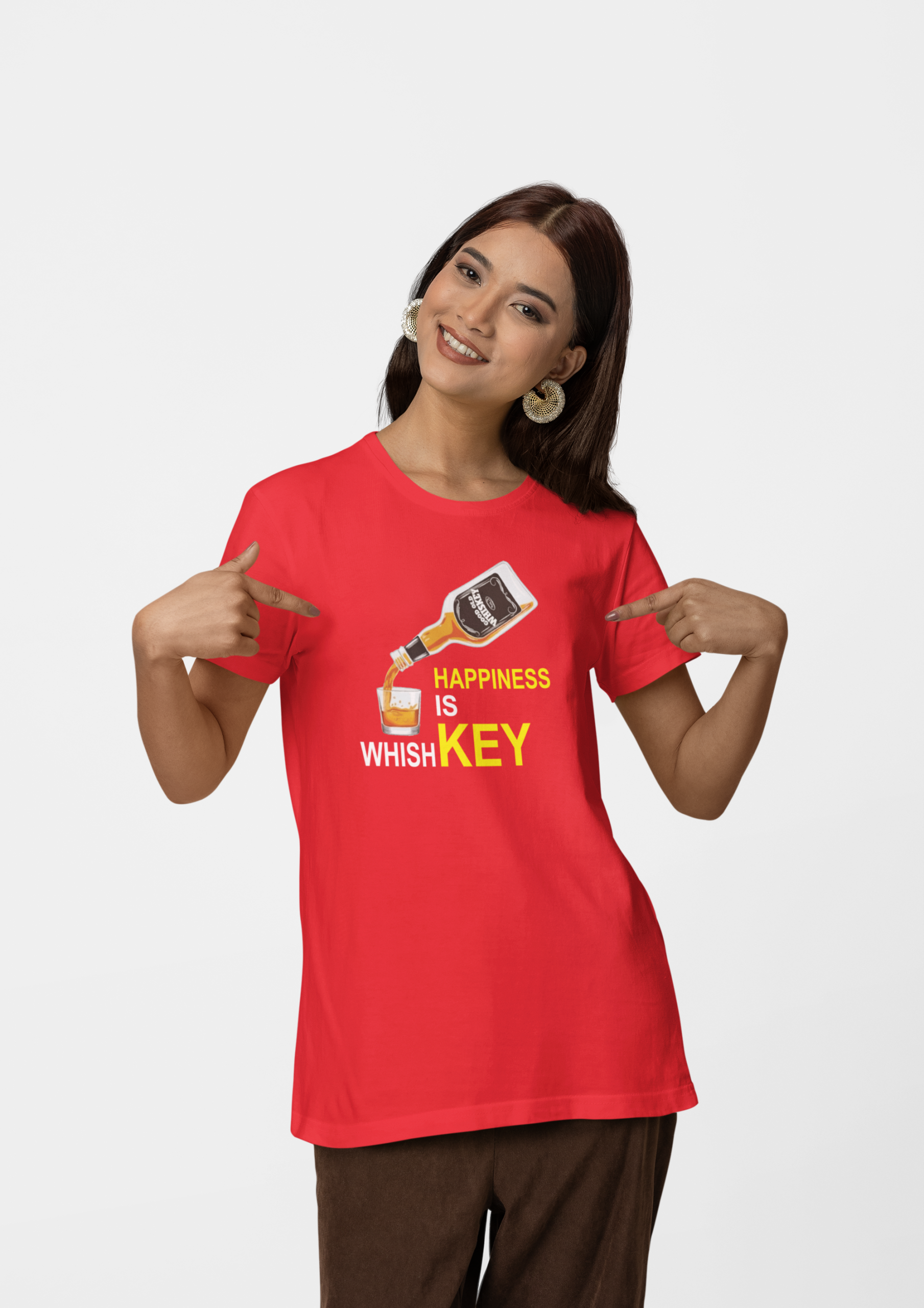 Happiness is whishkey premium cotton unisex t shirts On Sale - Image 6