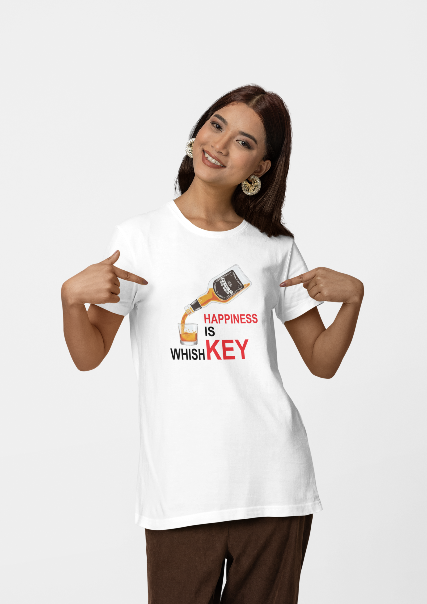 Happiness is whishkey premium cotton unisex t shirts On Sale - Image 8