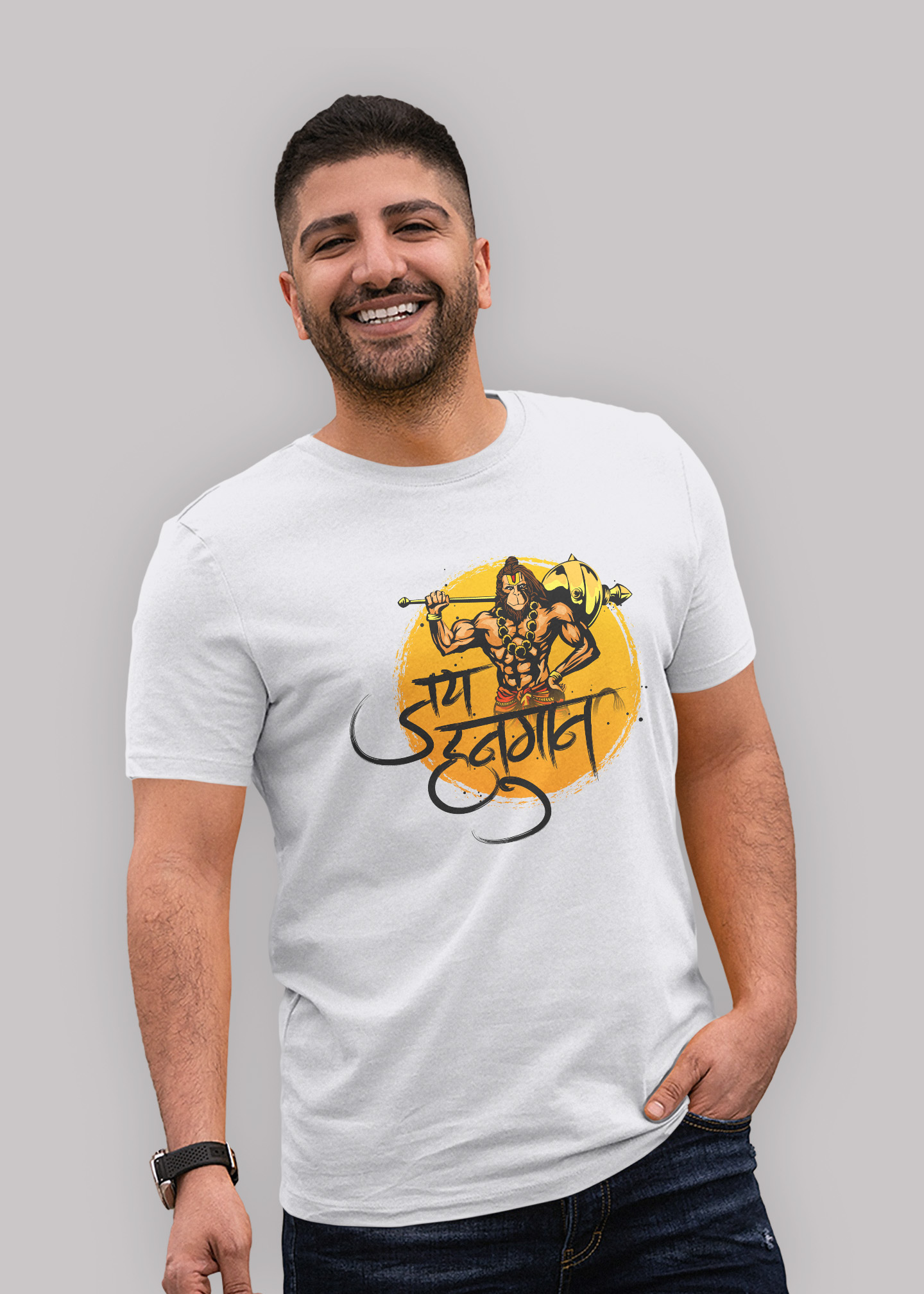 Jai hanuman Premium cotton half sleeve unisex t shirts