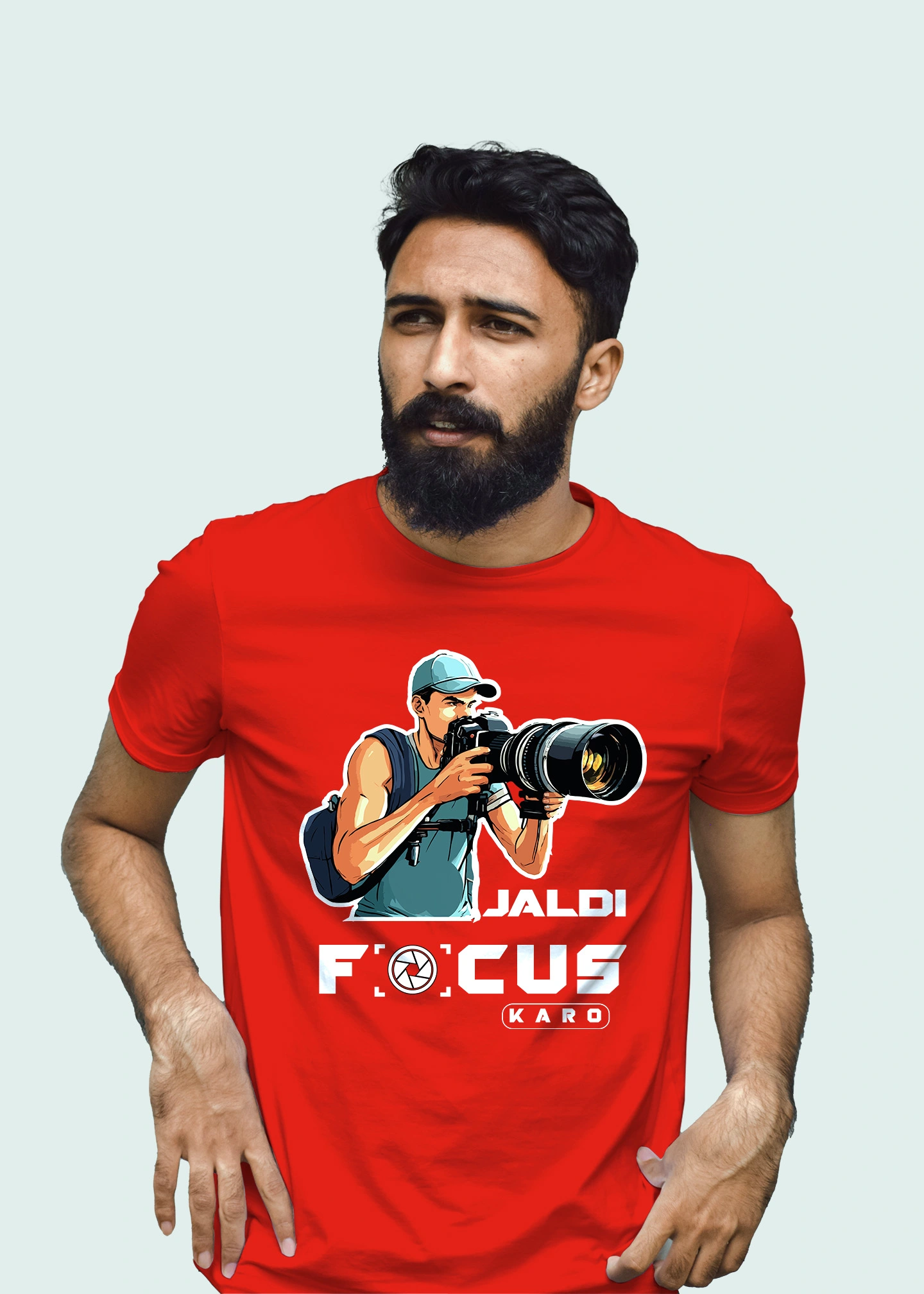 Camera man jaldi focus karo premium cotton unisex t shirts - Image 2
