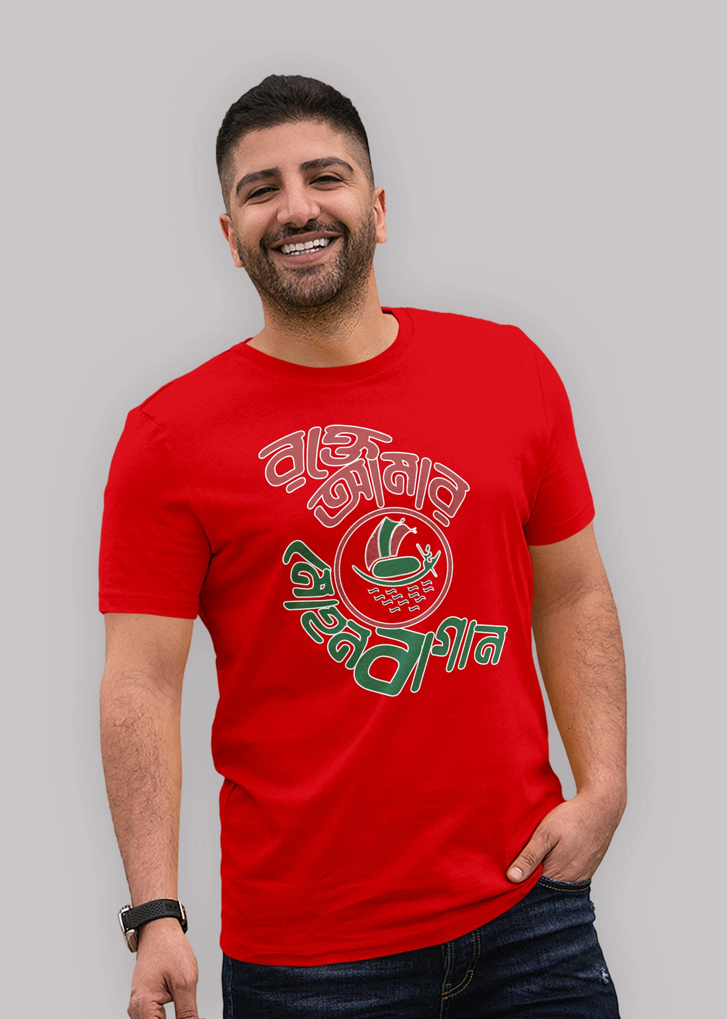 Rokthe amar mohun bagan Premium Cotton Unisex T-shirt - Image 4