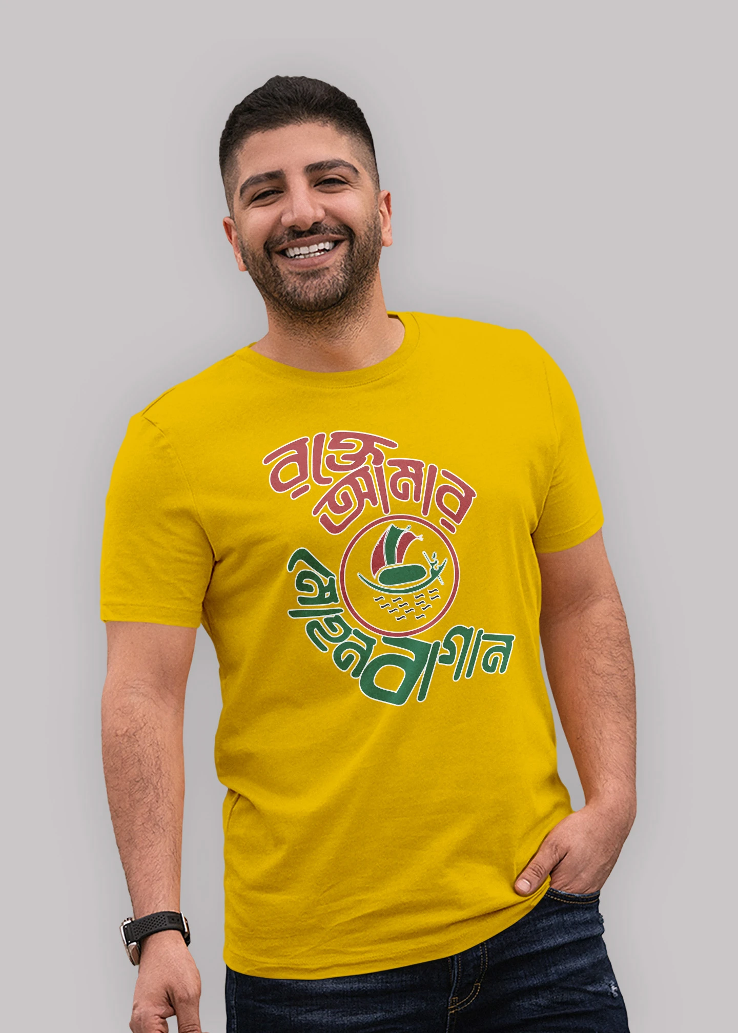 Rokthe amar mohun bagan Premium Cotton Unisex T-shirt - Image 2
