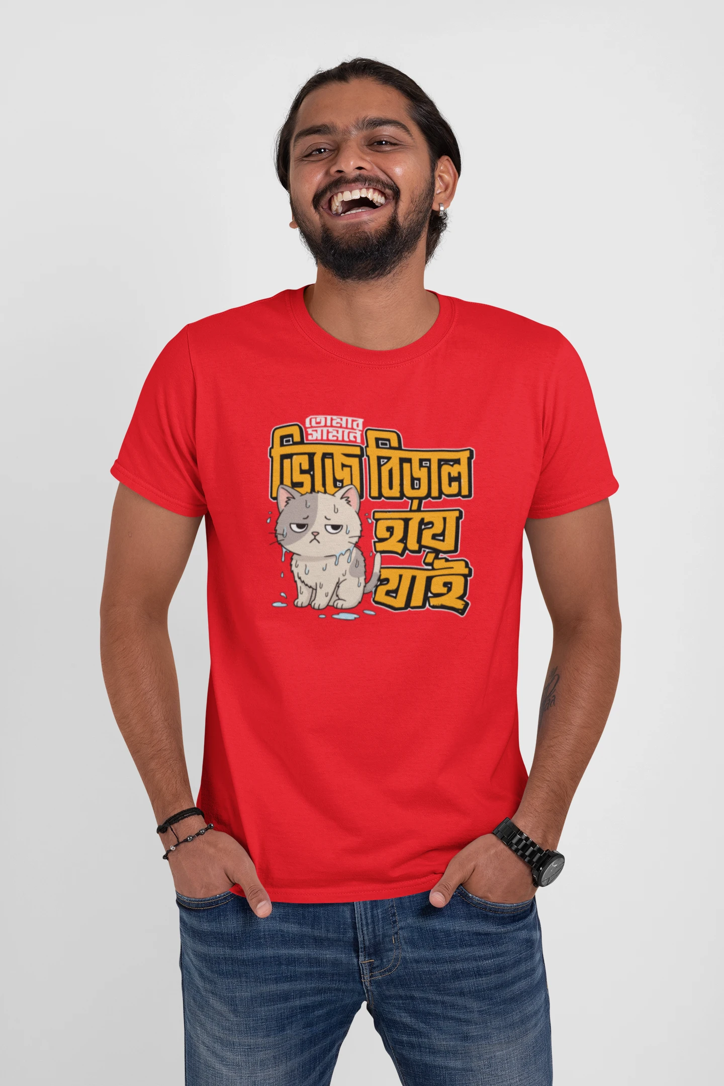 Tomar samne vije biral hoye jai premium cotton half sleeve unisex t shirts