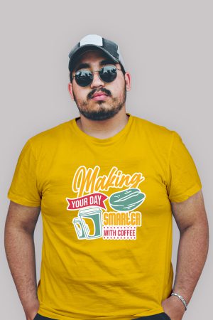 Making your day smarters with coffee premium cotton half sleeve unisex T-shirts